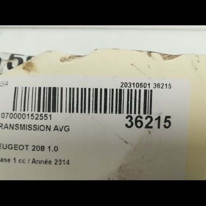 Transmission avant gauche occasion PEUGEOT 208 208 Phase 1 2012-03-01->2015-09-30 1.0 PURETECH 68ch 9803959580 4