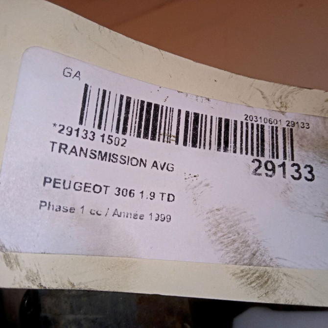 Transmission avant gauche occasion PEUGEOT 306 Phase 1 09-1994->03-1997 1.9 TD 32720F 3