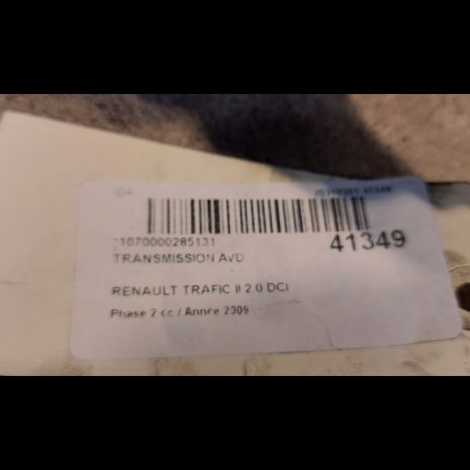 Transmission avant droite occasion RENAULT TRAFIC II Phase 2 08-2006->... 2.0 DCI 16v 115ch 5