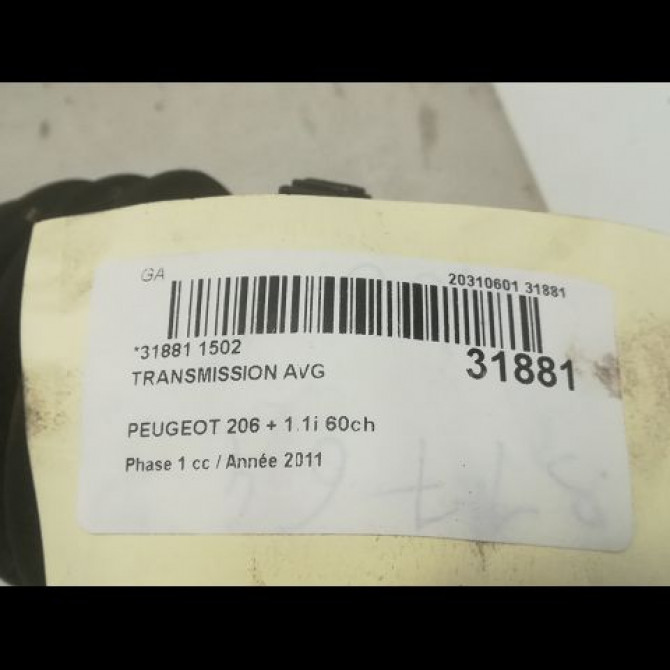 Transmission avant gauche occasion PEUGEOT 206 + Phase 1 03-2009->05-2013 1.1i 60ch 9802762280 4