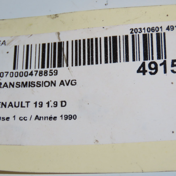 Transmission avant gauche occasion RENAULT 19 Phase 1 07-1989->04-1992 1.9 D 7701351484 3
