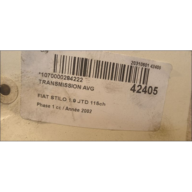Transmission avant gauche occasion FIAT STILO Phase 1 10-2001->09-2007 1.9 JTD 115ch 46307910 4