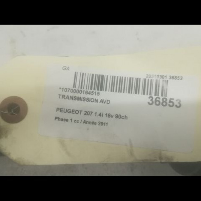 Transmission avant droite occasion PEUGEOT 207 Phase 1 04-2006->06-2013 1.4i 16v 90ch 3273PZ 4