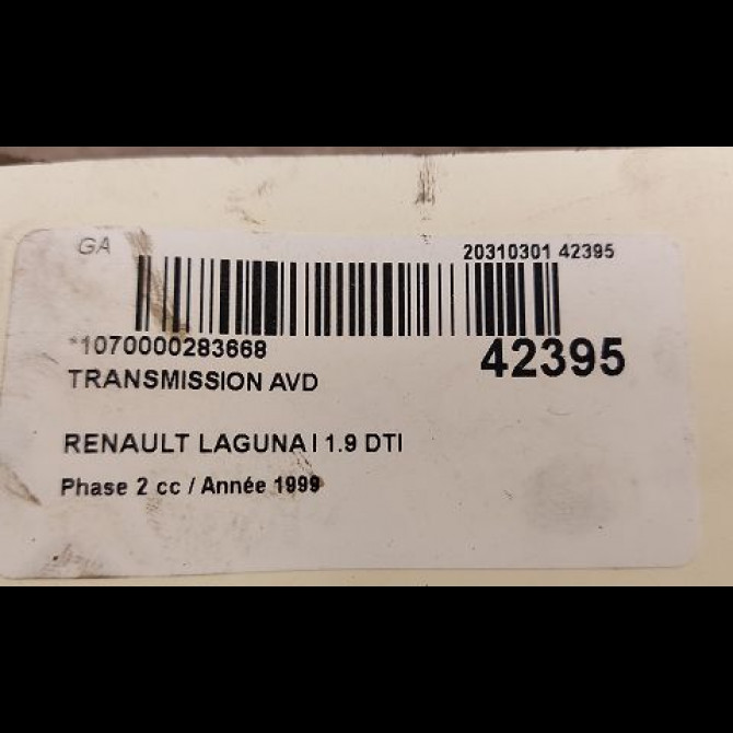 Transmission avant droite occasion RENAULT LAGUNA I Phase 2 04-1998->11-2000 1.9 DTI 8200024622 4