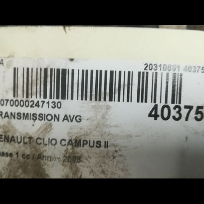 Transmission avant gauche occasion RENAULT CLIO CAMPUS II Phase 1 07-2006->07-2009 1.5 DCI 65ch 8200543868 4