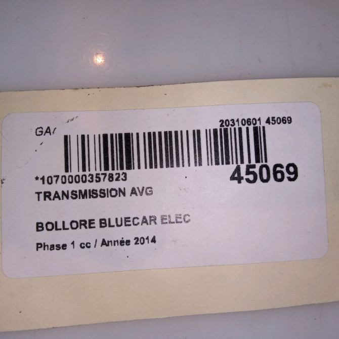 Transmission avant gauche occasion BOLLORE BLUECAR Phase 1 01-2011->... ELEC 3