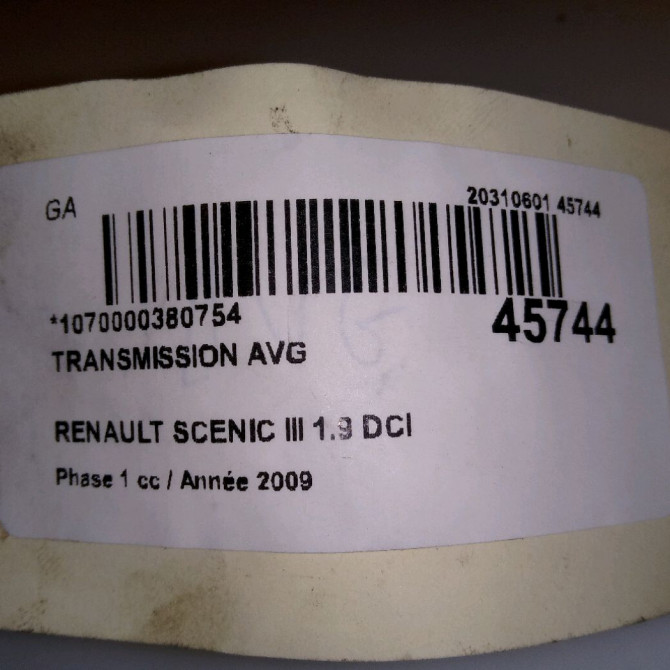 Transmission avant gauche occasion RENAULT SCENIC III Phase 1 04-2009->11-2011 1.9 DCI 130ch 8200725512 3