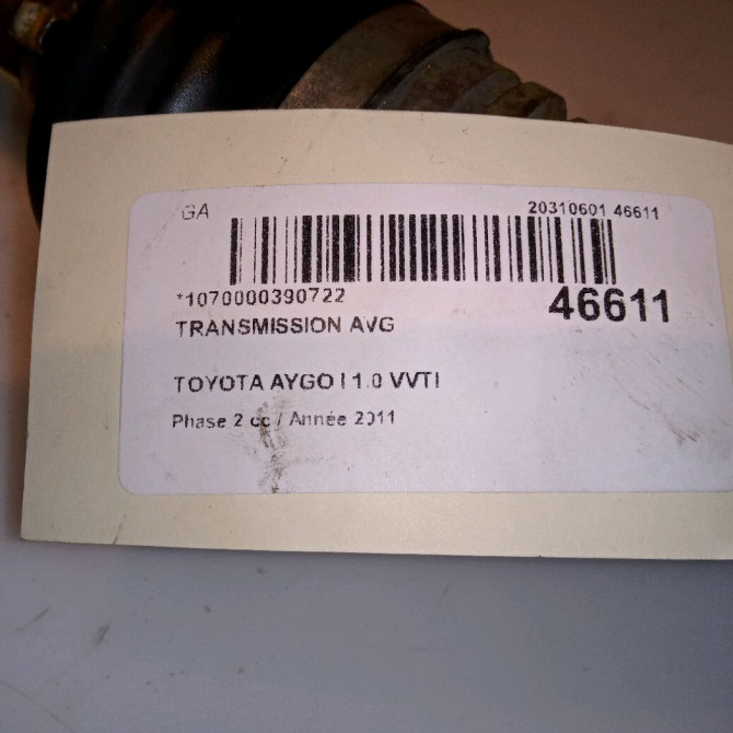 Transmission avant gauche occasion TOYOTA AYGO I Phase 2 01-2009->06-2012 1.0 VVTI 434200H010 5