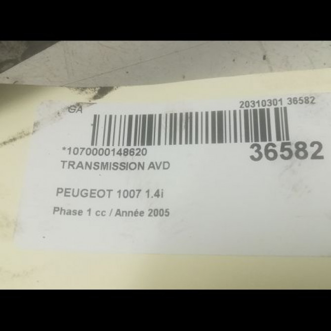 Transmission avant droite occasion PEUGEOT 1007 Phase 1 04-2005->12-2010 1.4i 3273HF 4