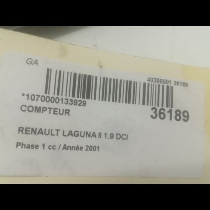 Compteur occasion RENAULT LAGUNA II Phase 1 11-2000->03-2005 1.9 DCI 120ch 8200417831 3