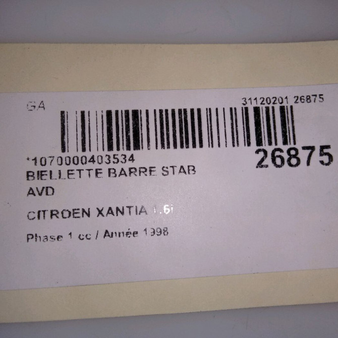 Biellette barre stab avd occasion CITROEN XANTIA Phase 1 03-1993->06-1998 1.6i 3