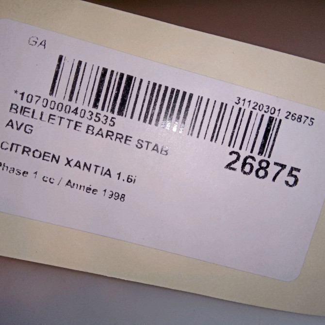 Biellette barre stab avg occasion CITROEN XANTIA Phase 1 03-1993->06-1998 1.6i 3