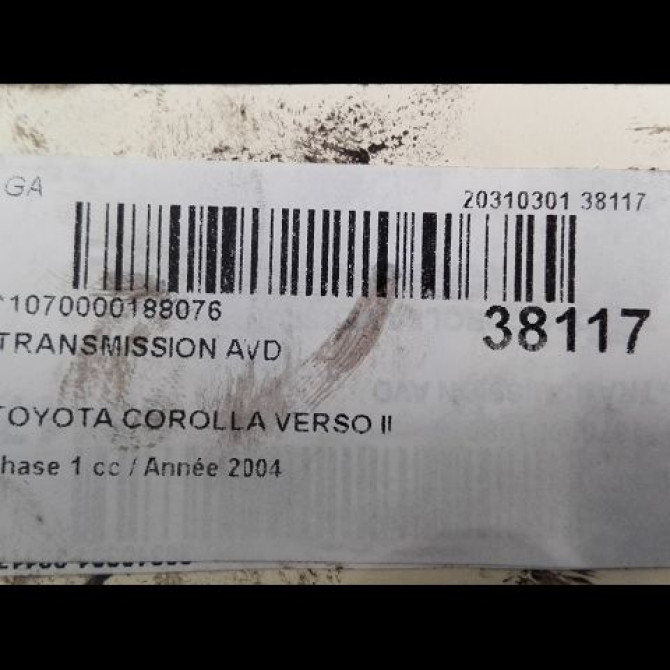 Transmission avant droite occasion TOYOTA COROLLA VERSO II Phase 1 05-2004->06-2007 115 D-4D 434100F021 5