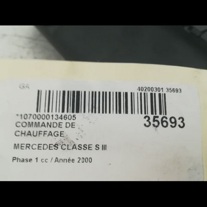 Commande de chauffage occasion MERCEDES CLASSE S III Phase 1 10-1998->09-2005 S600 367ch 3