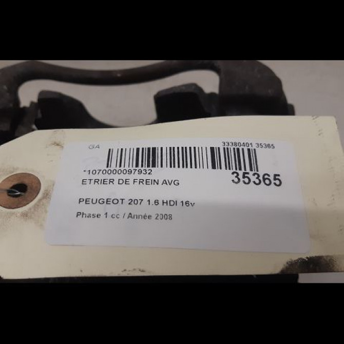 Etrier de frein avant gauche occasion PEUGEOT 207 Phase 1 04-2006->06-2013 1.6 HDI 16v 110ch 4400R8 3