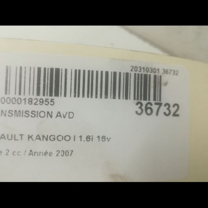 Transmission avant droite occasion RENAULT KANGOO I Phase 2 03-2003->06-2010 1.6i 16v 95ch 8200626994 4