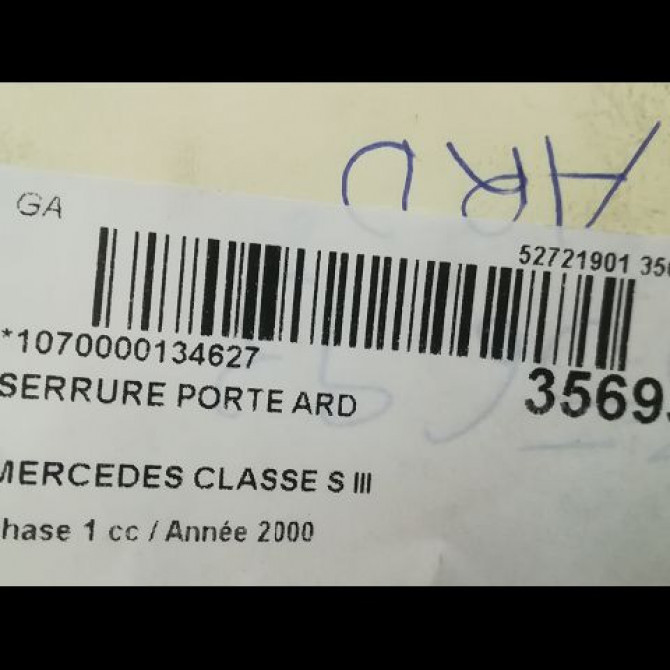 Serrure porte ard occasion MERCEDES CLASSE S III Phase 1 10-1998->09-2005 S600 367ch 2207304635 4