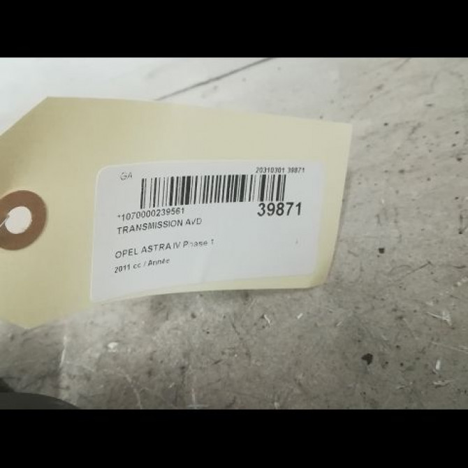 Transmission avant droite occasion OPEL ASTRA IV Phase 1 01-2010->06-2012 95520491 5