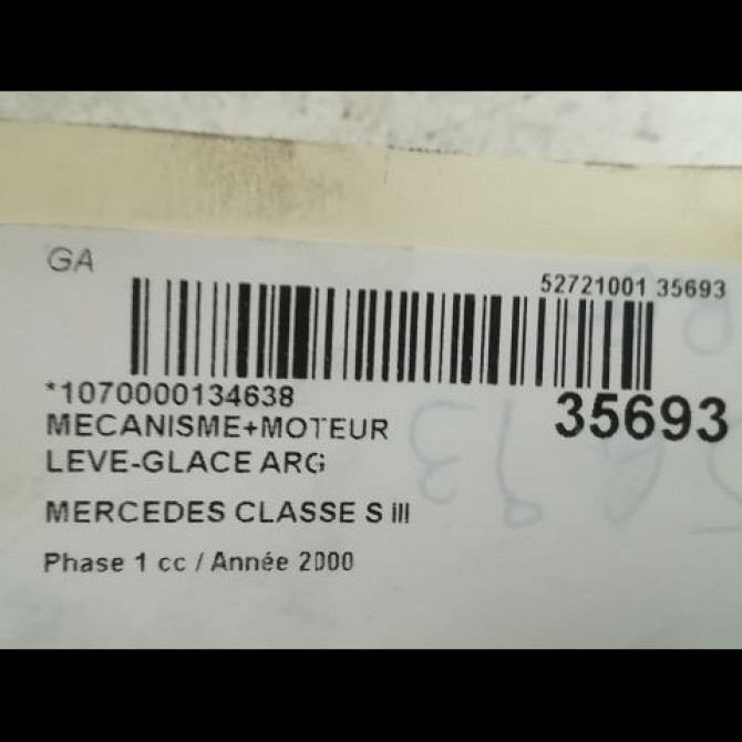 Mecanisme+moteur leve-glace arg occasion MERCEDES CLASSE S III Phase 1 10-1998->09-2005 S600 367ch 2207300346 3
