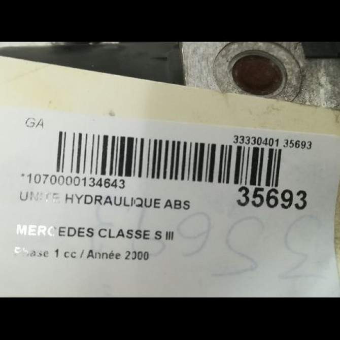 Unité hydraulique ABS occasion MERCEDES CLASSE S III Phase 1 10-1998->09-2005 S600 367ch 44314712 4