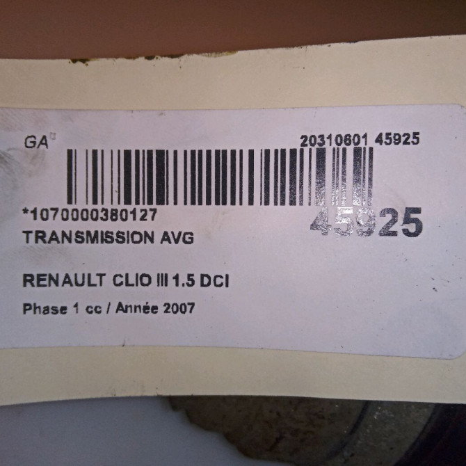 Transmission avant gauche occasion RENAULT CLIO III Phase 1 09-2005->03-2009 1.5 DCI 70ch 7711368512 3