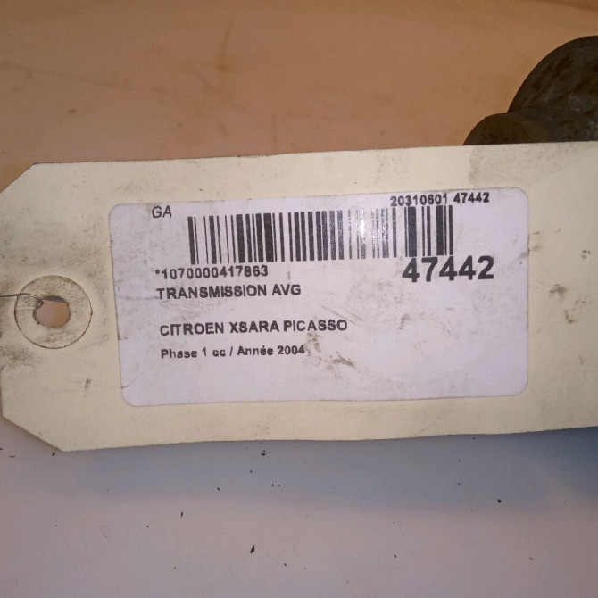 Transmission avant gauche occasion CITROEN XSARA PICASSO Phase 1 12-1999->02-2004 2.0 HDi 90ch 3272LP 5