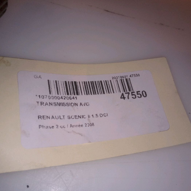 Transmission avant gauche occasion RENAULT SCENIC II Phase 2 09-2006->04-2009 1.5 DCI 105ch 8200330413 5