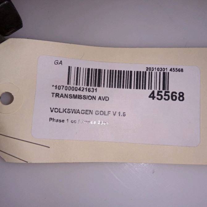 Transmission avant droite occasion VOLKSWAGEN GOLF V Phase 1 11-2003->10-2008 1.6 102ch 5Q0407272CC 5