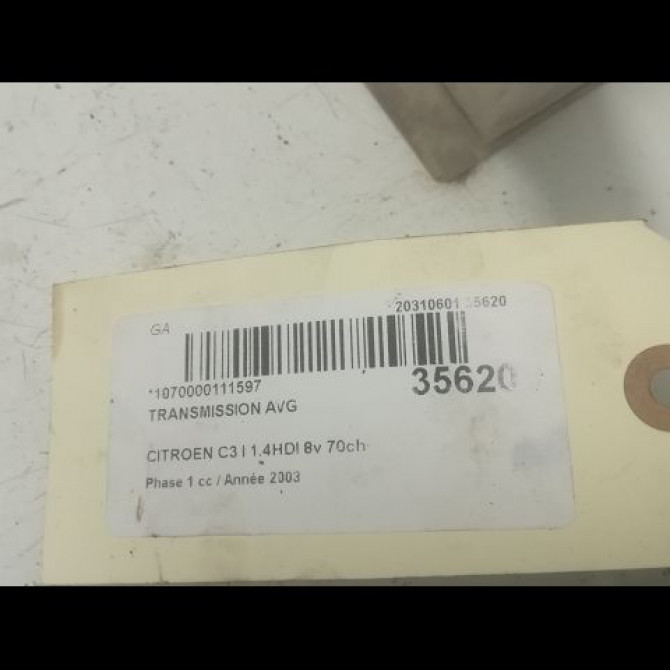 Transmission avant droite occasion CITROEN C3 I Phase 1 04-2002->10-2005 1.4HDI 8v 70ch 3273ES 4