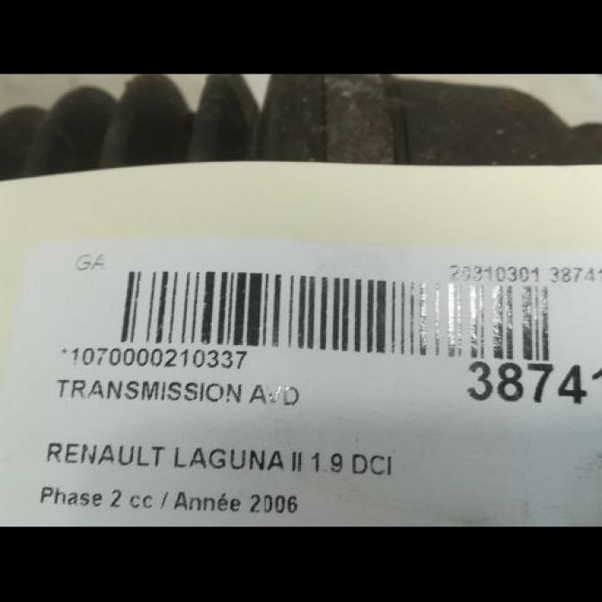 Transmission avant droite occasion RENAULT LAGUNA II Phase 2 03-2005->09-2007 1.9 DCI 125ch 8200405445 5