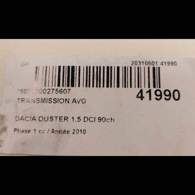 Transmission avant gauche occasion DACIA DUSTER Phase 1 03-2010->12-2013 1.5 DCI 90ch 391015061R 4