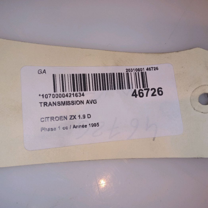 Transmission avant gauche occasion CITROEN ZX Phase 1 05-1992->06-1994 1.9 D 3272C1 5