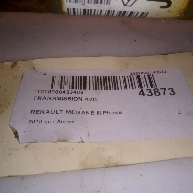 Transmission avant gauche occasion RENAULT MEGANE III Phase 1 11-2008->01-2012 8200725499 5