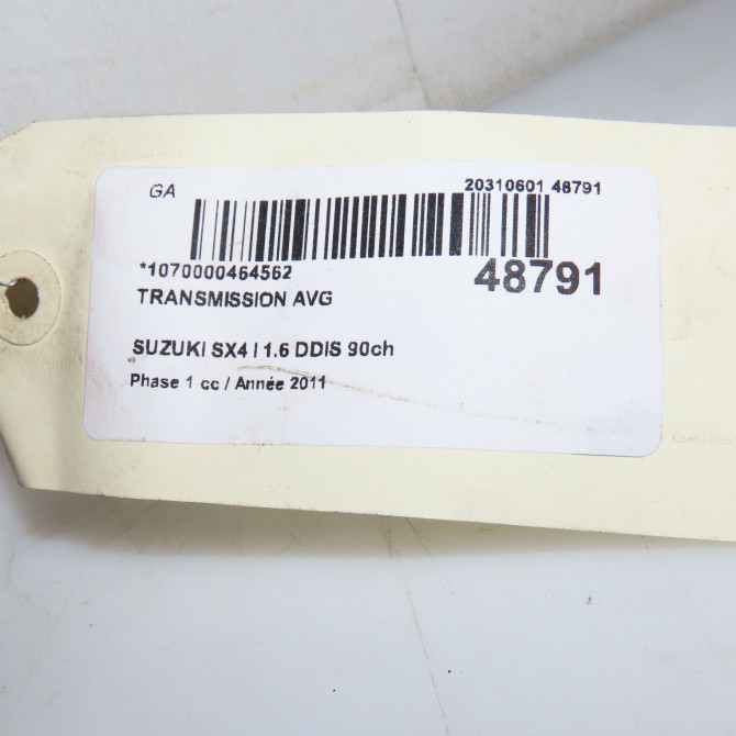 Transmission avant gauche occasion SUZUKI SX4 I Phase 1 04-2006->03-2014 1.6 DDIS 90ch 4410279J70 5