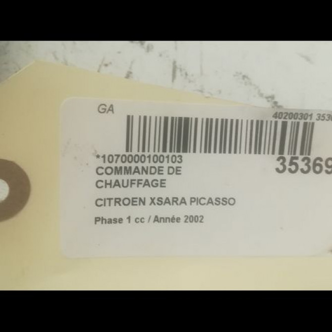Commande de chauffage occasion CITROEN XSARA PICASSO Phase 1 12-1999->02-2004 2.0 HDi 90ch 6451LV 3