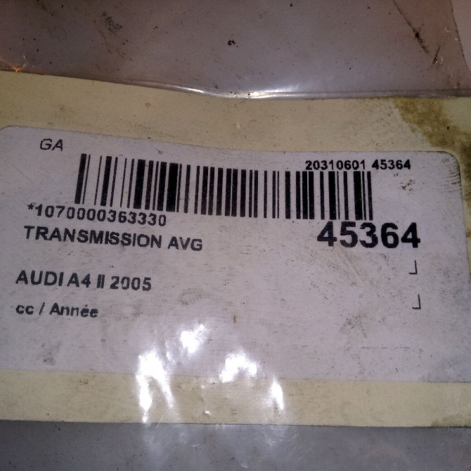 Transmission avant gauche occasion AUDI A4 II 3