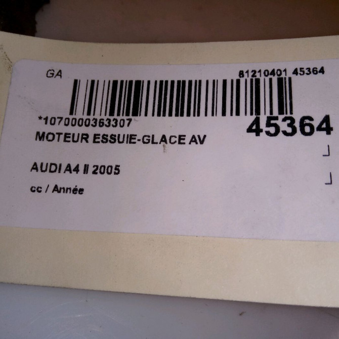 Moteur essuie-glace avant occasion AUDI A4 II 4