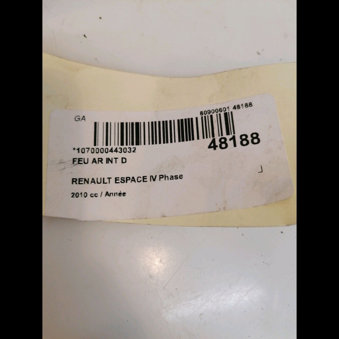 Feu arrière intérieur droit occasion RENAULT ESPACE IV Phase 2 03-2006->07-2012 3