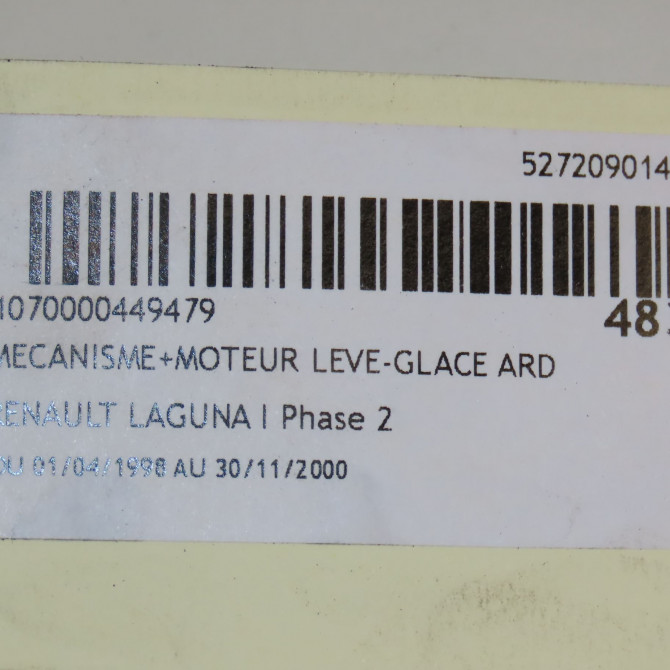 Mecanisme+moteur leve-glace ard occasion RENAULT LAGUNA I Phase 2 04-1998->11-2000 7701367648 5