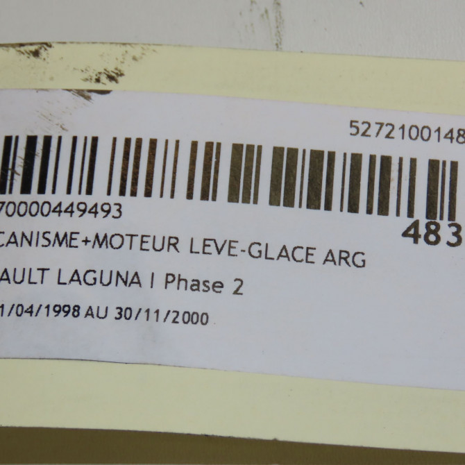 Mecanisme+moteur leve-glace arg occasion RENAULT LAGUNA I Phase 2 04-1998->11-2000 7701367649 5