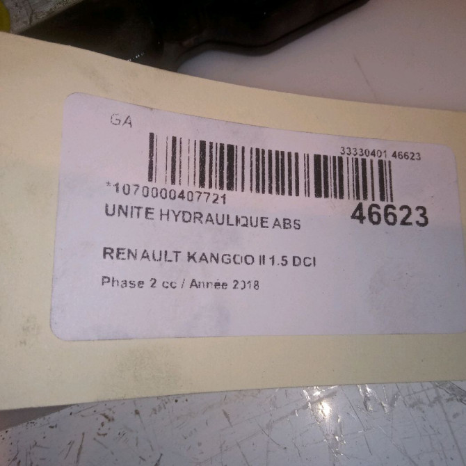 Unité hydraulique ABS occasion RENAULT KANGOO II Phase 2 01-2013->... 1.5 DCI 90ch 476603174R 7