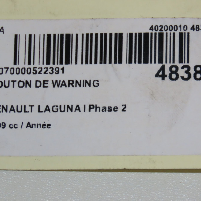 Bouton de warning occasion RENAULT LAGUNA I Phase 2 04-1998->11-2000 7700822955 4