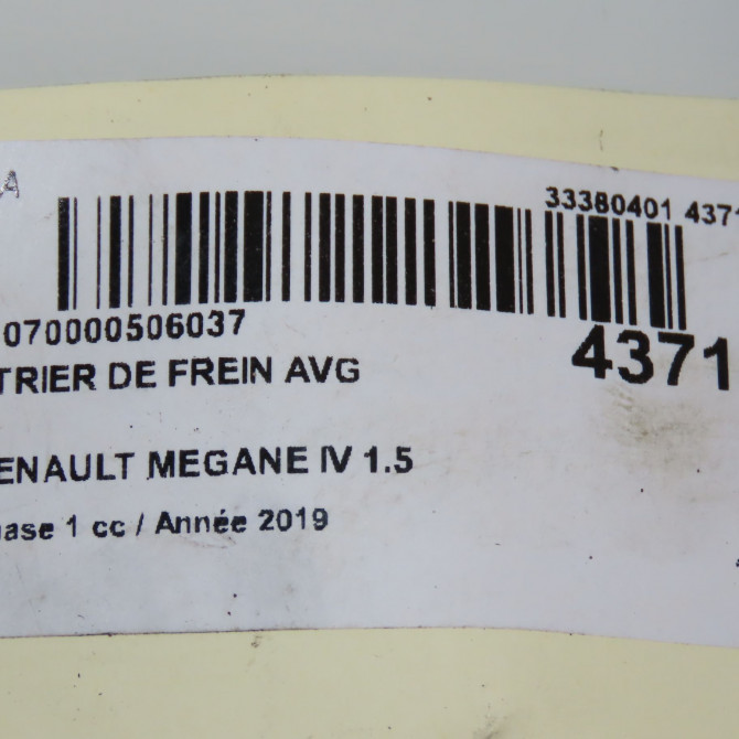 Etrier de frein avant gauche occasion RENAULT MEGANE IV Phase 1 12-2015->... 1.5 DCi 115ch 410110528R 5