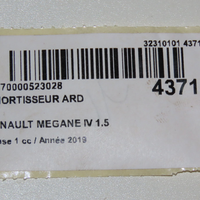 Amortisseur arrière droit occasion RENAULT MEGANE IV Phase 1 12-2015->... 1.5 DCi 115ch 562101930R 6