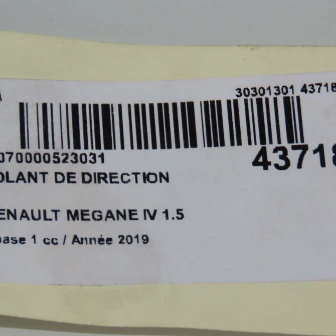 Volant de direction occasion RENAULT MEGANE IV Phase 1 12-2015->... 1.5 DCi 115ch 484005825R 6