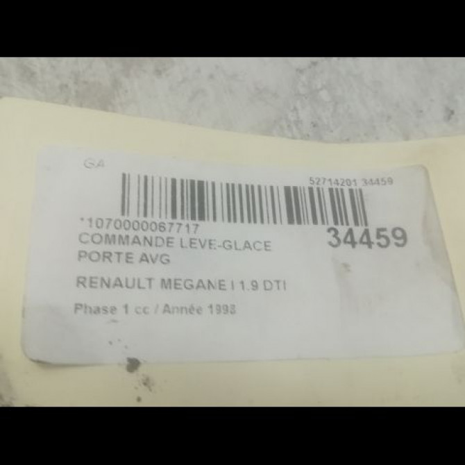 Commande lève-glace porte avant gauche occasion RENAULT MEGANE I Phase 1 11-1995->03-1999 1.9 DTI 7700838099 3