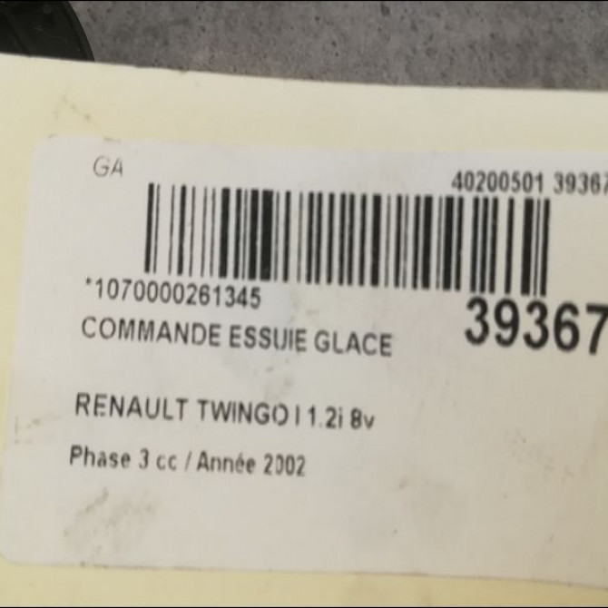 Commande essuie glace occasion RENAULT TWINGO I Phase 3 08-2000->06-2007 1.2i 8v 60ch 7701046628 3