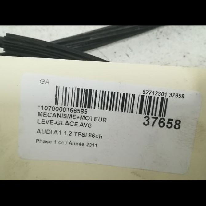 Mecanisme+moteur leve-glace avg occasion AUDI A1 Phase 1 06-2010->03-2015 1.2 TFSI 86ch 8X3837461A 3