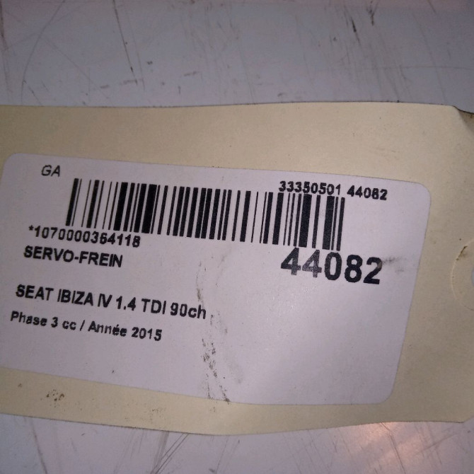 Servo-frein occasion SEAT IBIZA IV Phase 3 09-2015->... 1.4 TDI 90ch 6C1614106E 4