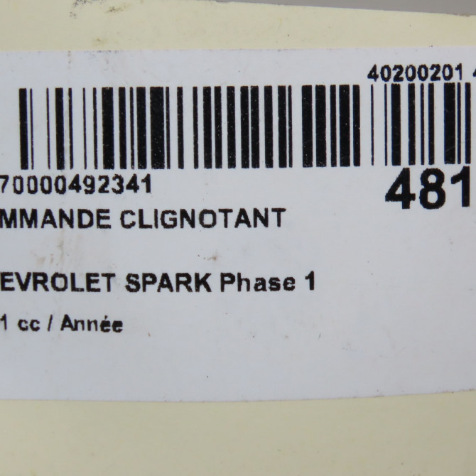 Commande clignotant occasion CHEVROLET SPARK Phase 1 01-2010->09-2012 96948583 5